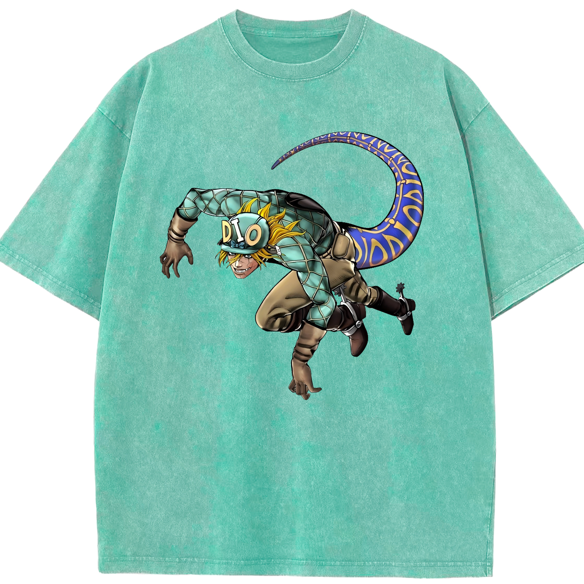 （画像用） ジョジョの奇妙な冒険 ディオ?ブランドー JoJo's Bizarre Adventure Dio Brando 綿100% ヴィンテージ風 半袖Tシャツ（フロントプリント）